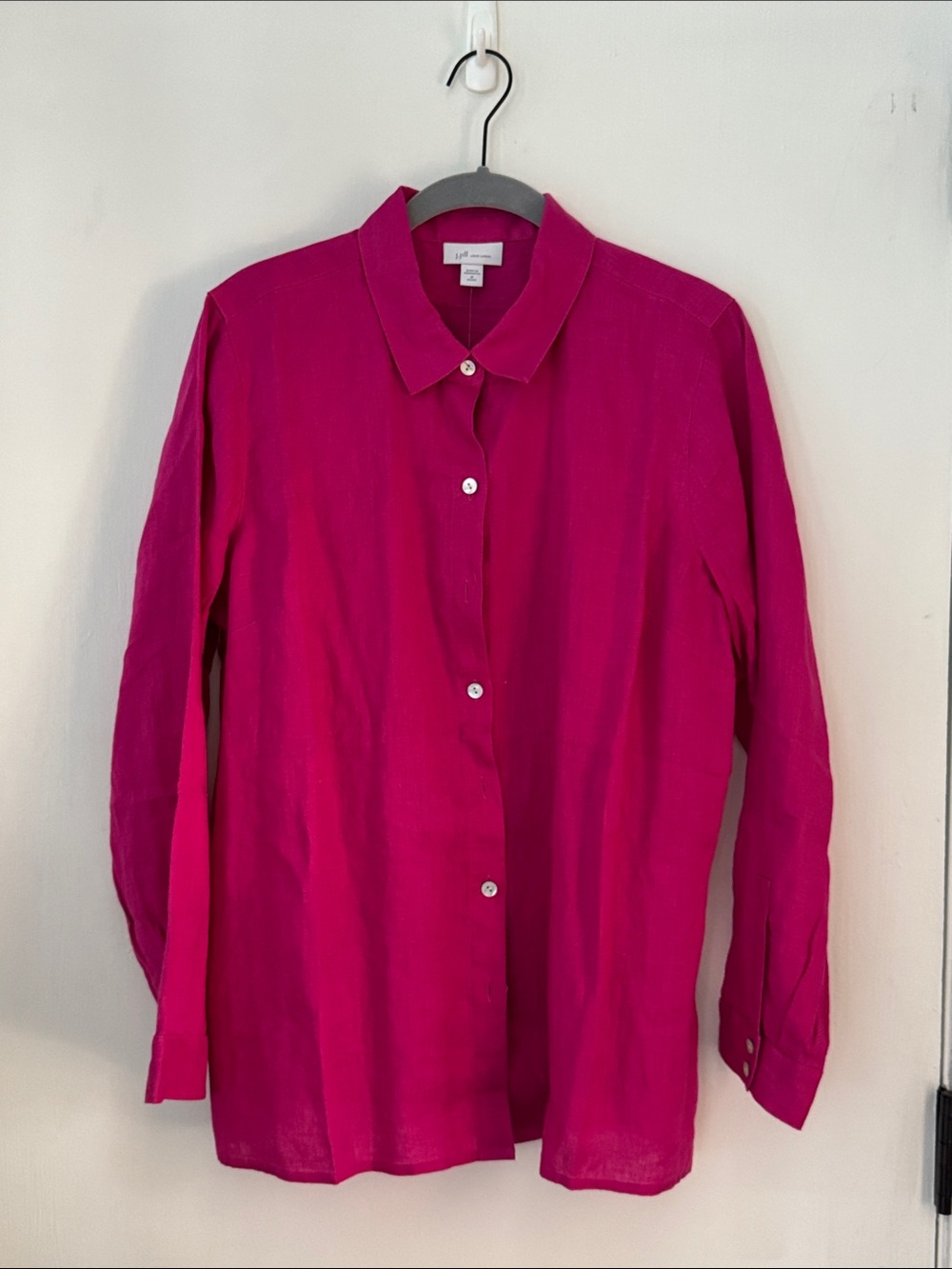 J. Jill Bright Fuchsia Button-Up Shirt - Women's Top Petite Medium NWT